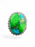 Kingman Peacock Dahlia Solid 925 Sterling Silver Ring 7