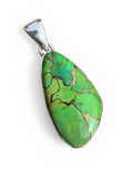 Kingman Green Mojave Turquoise Solid 925 Sterling Silver Pendant