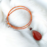 Carnelian Solid 925 Sterling Silver Pendant Necklace