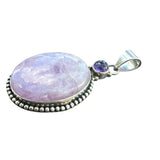 Pink Kunzite & Amethyst Solid 925 Sterling Silver Pendant