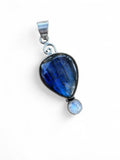 Labradorite & Moonstone Solid 925 Sterling Silver Pendant