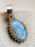 Golden Hills Turquoise Solid 925 Sterling Silver Pendant