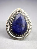 Blue Sapphire Solid 925 Sterling Silver Ring 7.5