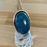 Blue Apatite Solid 925 Sterling Silver Ring 4