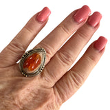 Mexican Fire Opal Solid 925 Sterling Silver Ring 8
