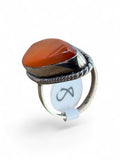 Carnelian Solid 925 Sterling Silver Ring size 8