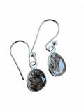 Black Rutilated Quartz Solid 925 Sterling Silver Earrings