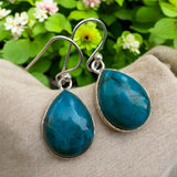 Shattuckite Solid 925 Sterling Silver Earrings