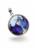 Kingman Violet Dahlia Solid 925 Sterling Silver Pendant