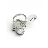 Baroque Pearl, Garnet, Amethyst & Peridot Solid 925 Sterling Silver Ring 7.5