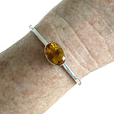 Citrine Solid 925 Sterling Silver Cuff Bracelet