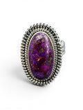 Kingman Purple Mojave Turquoise Solid 925 Sterling Silver Ring 10