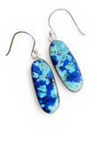 Blue Bird Azurite Solid 925 Sterling Silver Earrings