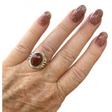 Red Moss Agate Solid 925 Sterling Silver Ring 7