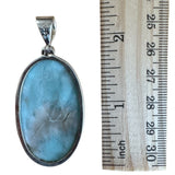 Caribbean Larimar Solid 925 Sterling Silver Pendant