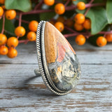 Maligano Jasper Solid 925 Sterling Silver Ring 6.5