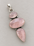 Rose Quartz Silver Overlay Pendant