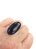 Blue Sandstone Solid 925 Sterling Silver Ring 6
