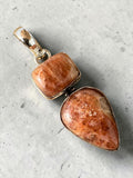 Sunstone Silver Overlay Pendant