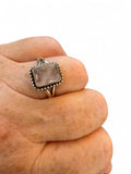 Rose Quartz Solid 925 Sterling Silver Ring 9