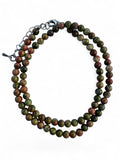 Unakite 4 mm Beaded Necklace