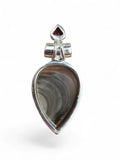 Royal Imperial Jasper & Garnet Solid 925 Sterling Silver Pendant