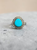 Kingman Turquoise Solid 925 Sterling Silver Ring 5