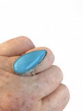 Aqua Chalcedony Solid 925 Sterling Silver Ring 6