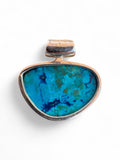 Shattuckite & Rainbow Moonstone Solid 925 Sterling Silver Pendant