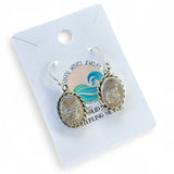 Crazy Lace Agate oval Solid 925 Sterling Silver Earrings