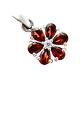Garnet Solid 925 Sterling Silver Pendant & Earrings Set