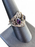 Amethyst Solid 925 Sterling Silver Ring 7.5
