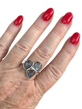 Faceted Labradorite Solid 925 Sterling Silver Ring 9