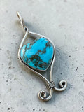 Heart Tibetan Turquoise Silver Overlay Pendant