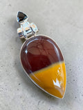 Mookaite Jasper & Onyx Solid 925 Sterling Silver Pendant