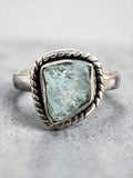 Rough Aquamarine Solid 925 Sterling Silver Ring 6