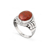 Red Moss Agate Solid 925 Sterling Silver Ring 7