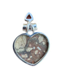 Rainforest Opal & Garnet Solid 925 Sterling Silver Pendant