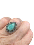 Amazonite Solid 925 Sterling Silver Ring 7
