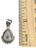 Faceted Rainbow Moonstone Solid 925 Sterling Silver Pendant