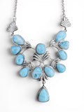 Luxury Caribbean Larimar Solid 925 Sterling Silver Necklace