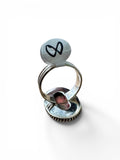 Kingman Pink Dahlia Turquoise Solid 925 Sterling Silver Ring 8