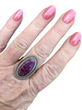 Kingman Purple Mojave Turquoise Solid 925 Sterling Silver Ring 10