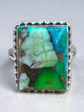 Kingman Peacock Dahlia Solid 925 Sterling Silver Ring 8