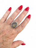 Gold Rutilated Quartz Solid 925 Sterling Silver Ring 8.5
