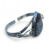 Crazy Lace Agate Solid 925 Sterling Silver Cuff Bracelet