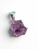 Raw Amethyst Solid 925 Sterling Silver Pendant