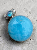 Smithsonite & Moonstone Solid 925 Sterling Silver Pendant