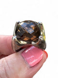 Smoky Topaz Solid 925 Sterling Silver Ring 7