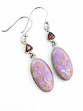 Phosphosiderite& Garnet Solid 925 Sterling Silver Earrings